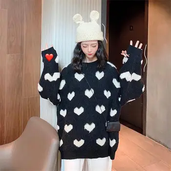 

Casual Loose Round Neck Fashion Sweater Female Korean Harajuku Women's Sweaters Japanese Kawaii Ulzzang Clothing For Women