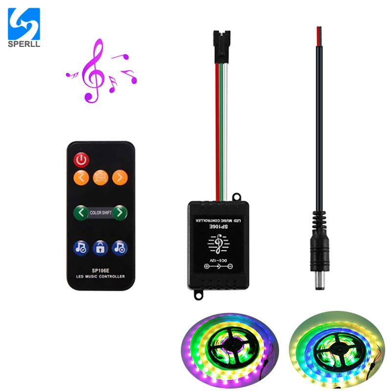 Sp106e Rgb Remote Led Music Controller 9keys Colorful Music Led Strip