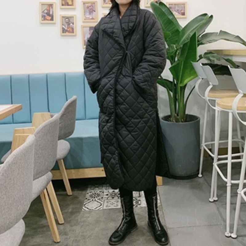 Женский Тренч лидер продаж модная простая длинная куртка с рисунком ромбиками и