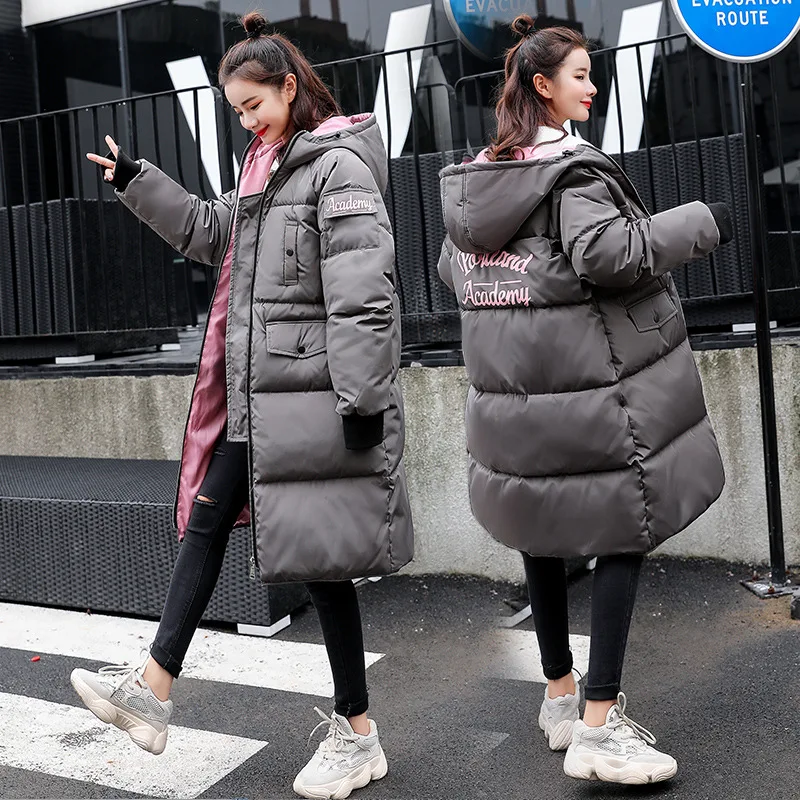 

Cotton Coat Women's Mid-length 2018 New Style Versatile Korean-style Loose-Fit BF Students Winter Thick Large Size down Coat Fas