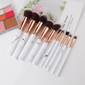 

10PCS Marbling Makeup Brushes Set Foundation Powder Blusher Eyeshadow Concealer Lip Eye Face Cosmetics Beauty Makeup Tool
