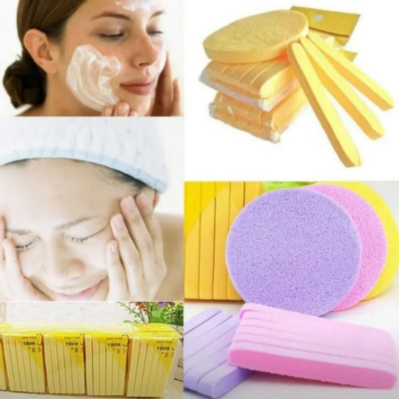 12 шт. круглая губка Konjac косметическая для чистки лица натуральный спонж Конняку