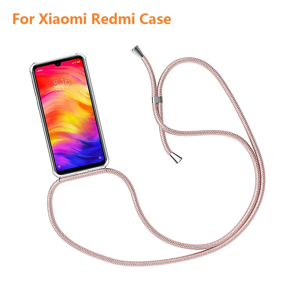 xiaomi leather case cosmos blue Strap Cord Chain Phone Cover for Xiaomi Redmi Note 8T 8 7 6 5 Pro Case Necklace Lanyard Carry to hang For Red MI 8A 9 K20 9T Pro case for xiaomi