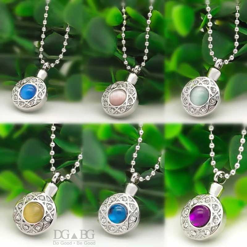 

Small Animal Urn Opal pendant Fashion Female Elegant Jewelry Memorial Loved Pet Dog Cat Bird Ashes Holder Openable Locket