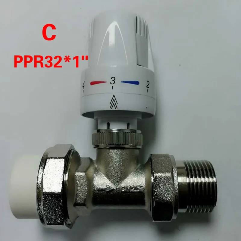 PPR 3-way Brass thermostat radiator control valve PPR DN20*1/2 DN32*1" Thermostatical control valve for Radiant Floor Heating