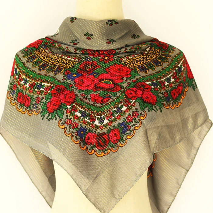 Роскошный Besigner модный стиль русский Этнический узор женский акриловый маленький шарф платок шарф 80 см X 80 см хиджаб шаль