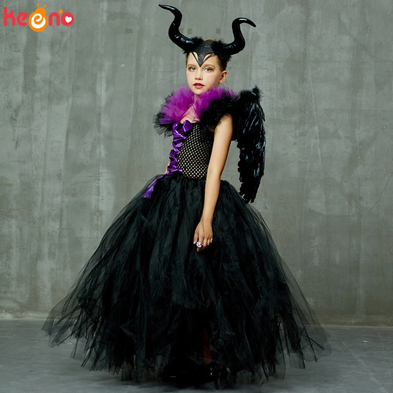 Robe de carnaval pour filles, ensemble de déguisement de licorne de  sorcière noire, tenue Tutus d'ange maléfique noir, vêtements Cosplay pour  enfants de 1 à 14 ans - AliExpress