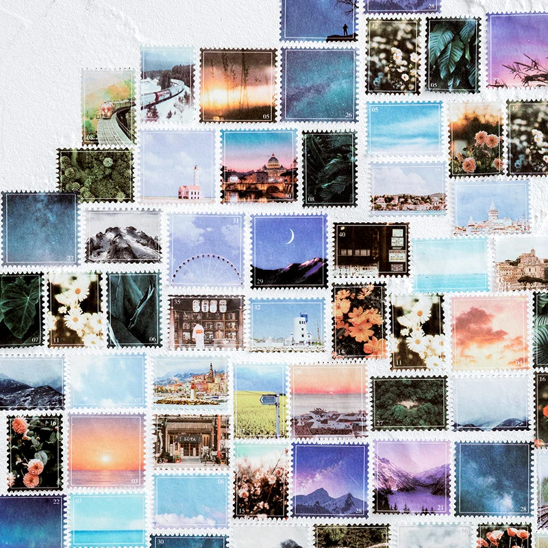 Винтажная печать серии васи клейкие ленты Набор DIY японский бумажный пейзаж/звездное небо декоративные клейкие маскирующие ленты этикетки стикеры