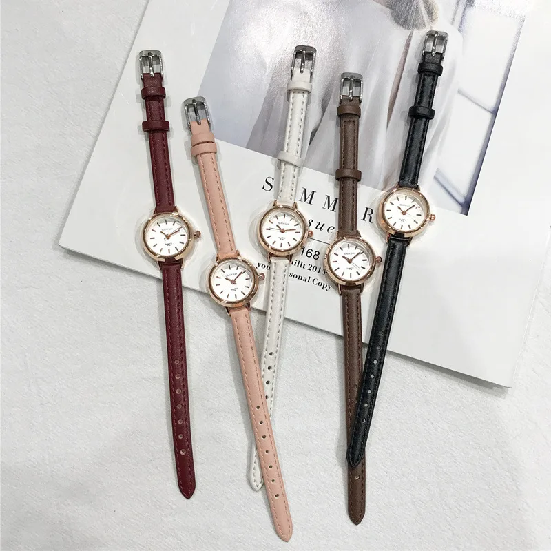 Винтажные женские часы модные простые маленькие дамские наручные часы элегантные качественные женские кварцевые часы женские кожаные часы