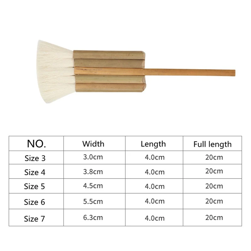 KEILEOHO 3 PCS 2.5 Inch Flat Hake Brushes Creative and Professional Hake  Brush for Watercolor Soft and White Hake Brush Set with Handle for  Watercolor Wash Pottery Painting