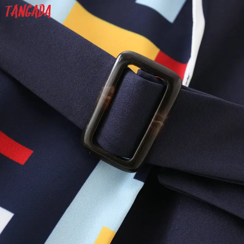 Tangada korean style women fashion stripe patchwork blazer pocket elegant office lady work blazer suit 7Y02