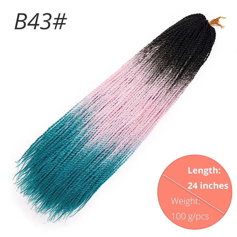 P4/24 AISIBEAUTY, вязанные косички, волосы, 24 дюйма, Омбре, канальские волосы, синтетические, Сенегальские, крученые волосы для наращивания, для отдыха, косплей - Цвет: P4/24
