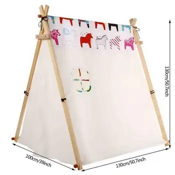 

Children Tent Camping Tent Large Canvas Original Teepee Kids Teepee with Grey Indian Play Tent House