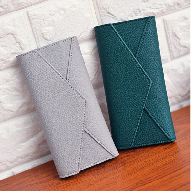

Women Long Wallet PU Leather Purse Lady Clutch Wallets 3 Fold Envelope Purse Female Change Money Bag Coin Purses