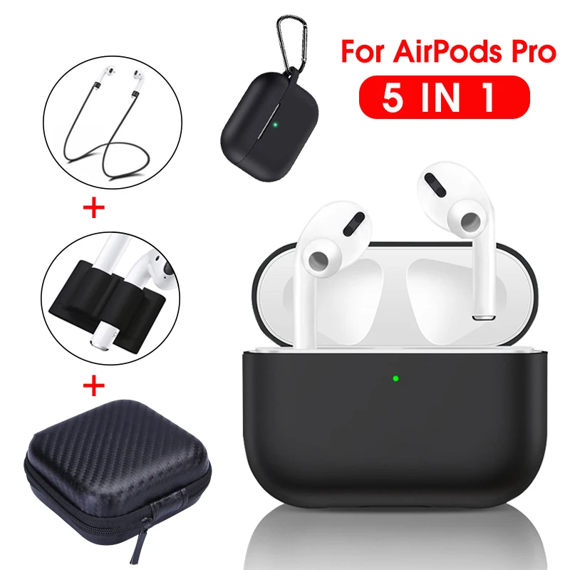 Футляр для наушников ремешок 5 в 1 защитный чехол на для Airpods Pro силиконовый чехол для аирподс про 3 про чехол наушников силиконовый для air pods 3 pro чехол на airpods pro Аксессуары для аирподс 3 хранения коробок