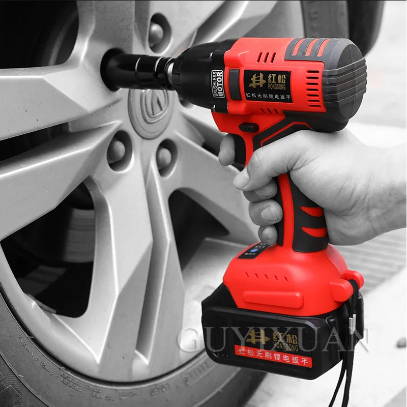 Lithium battery charging wrench brushless electric big torque impact auto repair shelf socket tool | Инструменты