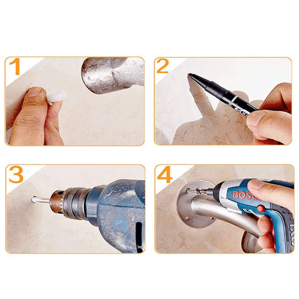 L Shaped Stainless Steel Wall Mounted Bathroom Shower Toilet Bath Tub Grab Bar Safety Handrail Helping Tool Skid Resistance