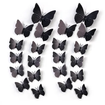 12pcs/Set Black Butterflies Wall Sticker Beautiful Beautiful Butterfly Sticker With Pin for Kid Room Wall Decals Home Decoration 1