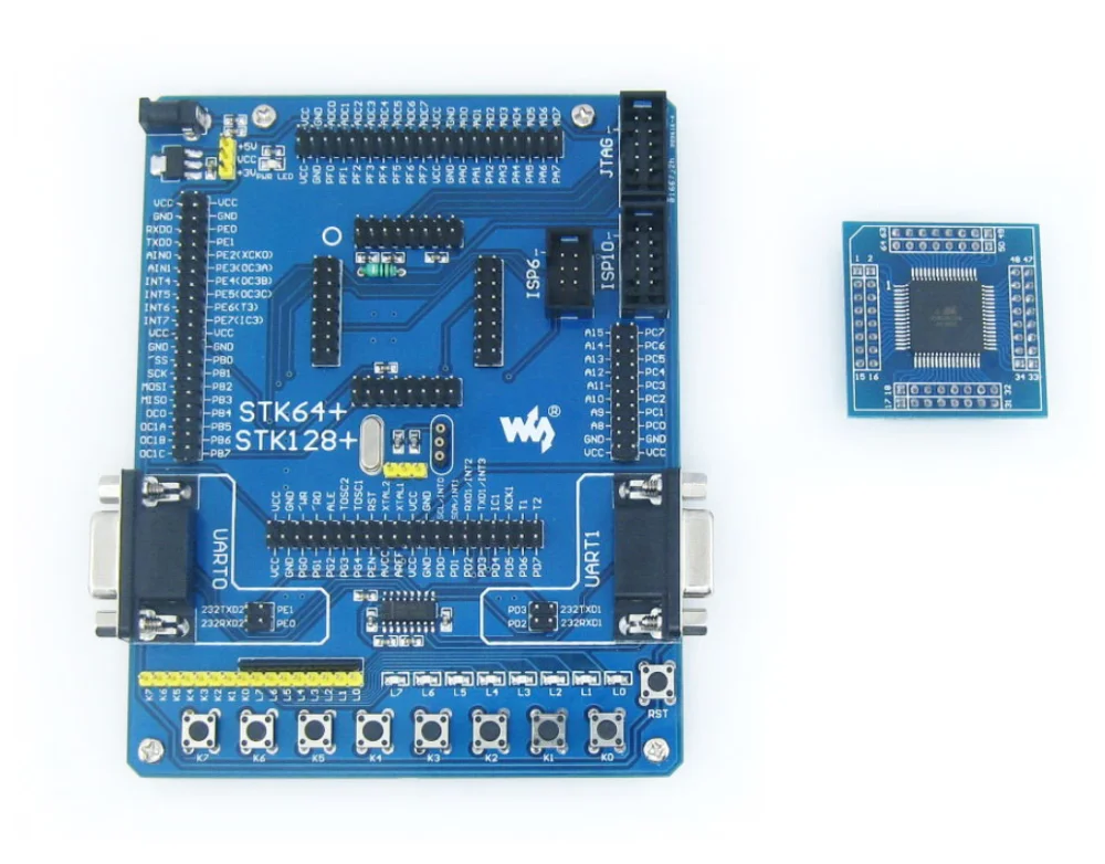 STK128 + стандартная макетная плата ATmega128A ATmega128 Atmel AVR стартовый комплект полный