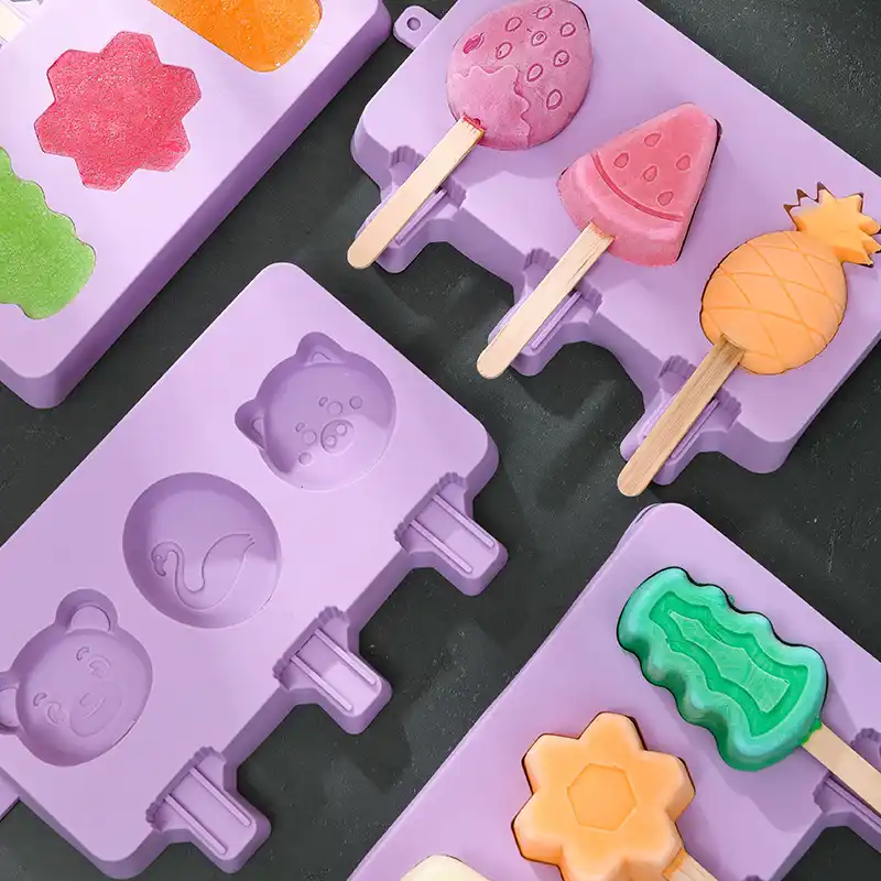 Animal Moule A Glace En Silicone Avec Couvercles Maison Popsicle Glace Glacons Bebe Bricolage Complement Alimentaire Outils Fruits Secouer Accessoires Aliexpress