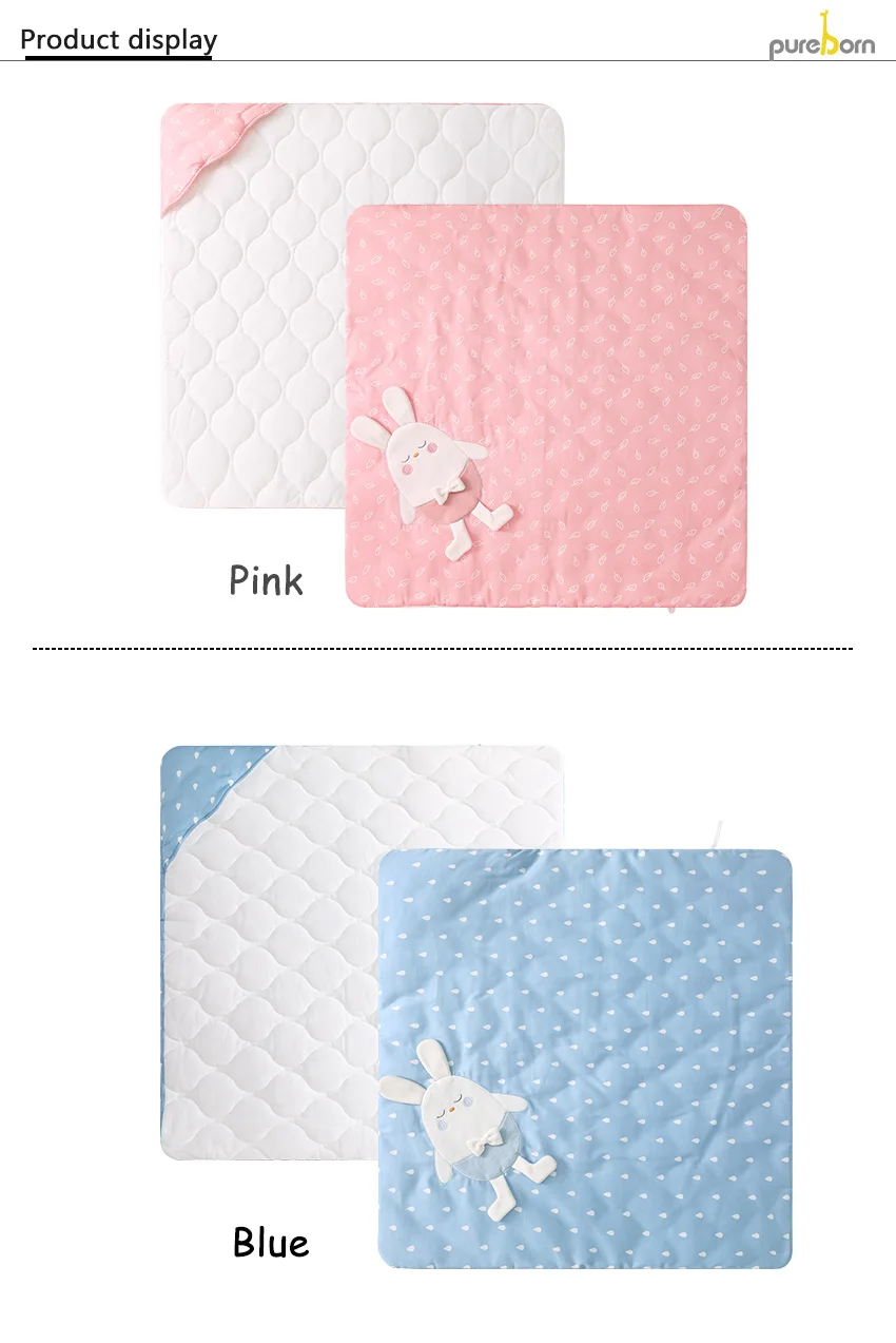 Стеганое одеяло Pureborn для фотосъемки младенцев; одеяло с рисунком кролика для маленьких мальчиков и девочек; зимнее одеяло для новорожденных