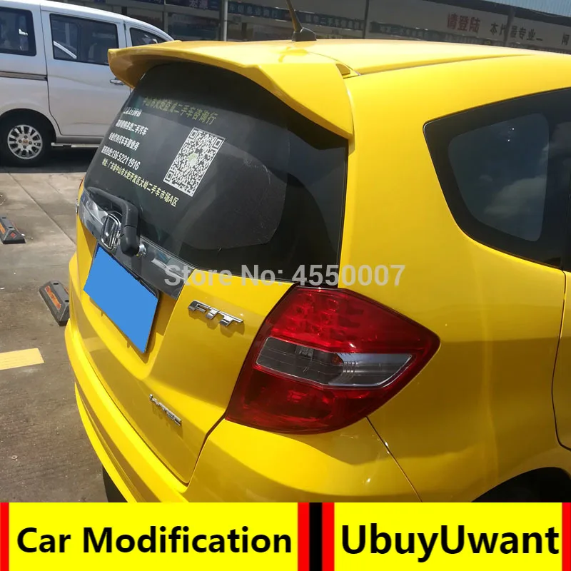 ABS пластик Неокрашенный задний спойлер на крыше высокого качества для Honda Fit Jazz 2008