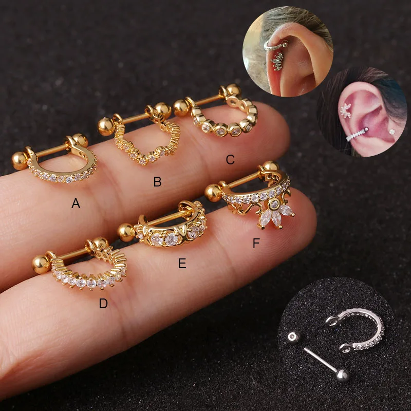 Feelgood 10 шт./лот 20 г штанга нержавеющая сталь с Cz обруч хрящевая спираль уютная раковина серьги пирсинг ювелирные изделия
