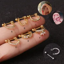 Feelgood 10 шт./лот 20 г штанга нержавеющая сталь с Cz обруч хрящевая спираль уютная раковина серьги пирсинг ювелирные изделия