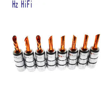 

4PCS HiFi CMC Red Copper Banana Plug Hi-end Banana Jack No soldering for Speaker Cable