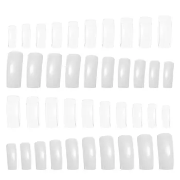 

2 Bags of Total 1000pcs Artificial Nail Tip French Style False Fingernails for Ladies Girls (Natural Color and Transparent for E