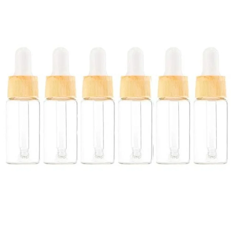 

Стеклянные бутылки для эфирного масла, 6 шт., бутылки с бамбуковой крышкой, пустые духи для лосьона