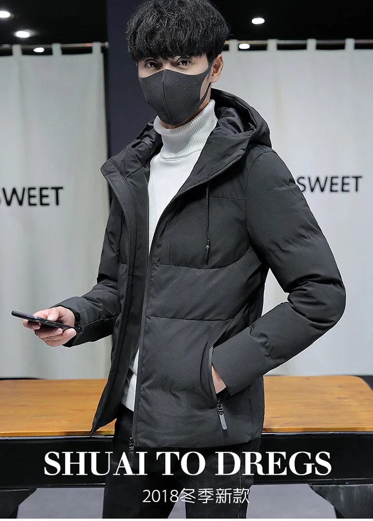 MEN'S Cotton-padded Coat Winter New Style Cotton Coat Short Korean-style Thick down Feather Cotton-padded Clothes Fashion Man Ho