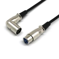1ft XLR Straight Plug to Right Angle 90 Degree Female Cable Mic