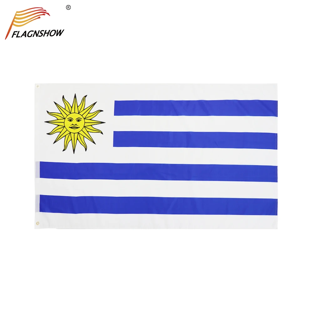 Flagnshow Uruguay Flag 3X5 FT Hanging Uruguayan National Flags Polyester Free Shipping for Decoration