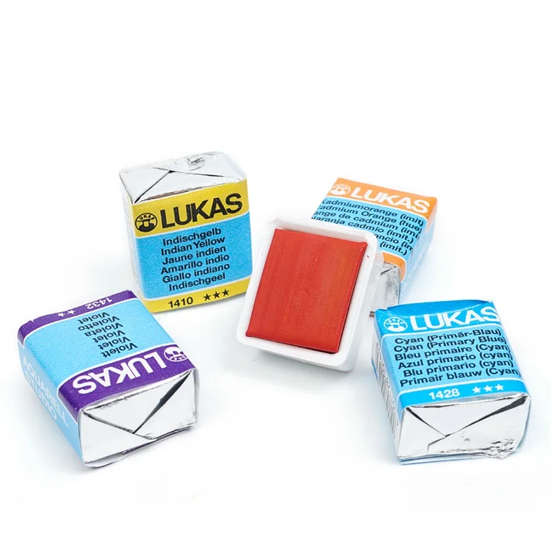 Lukas Solid Watercolor Paint Imported Germany 24 Colors Transparent Professional Water Color Sketching Portable Art Supplies