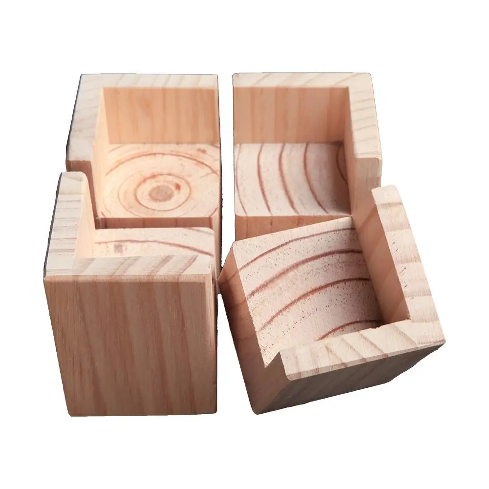 buy Bed Riser Furniture Lift Bed Frame Risers Create Under Bed Storage Heavy Duty Set of 4 (Wood color)