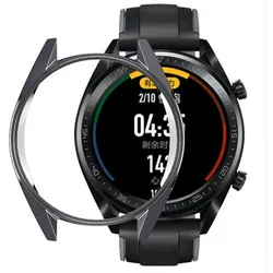 Enhanced All-Around Protective Case for Huawei Watch GT - Soft TPU Plated Cover (Gray)