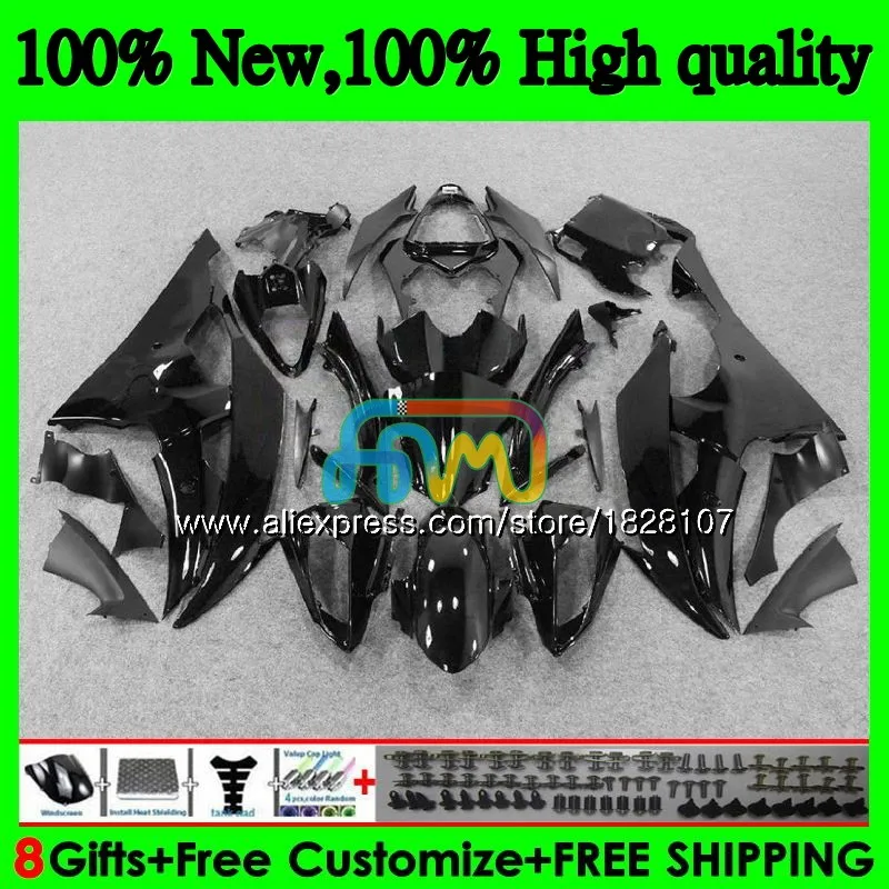 YZF-R6 для YAMAHA YZF600 YZF-600 YZFR6 08 глянцевый черный 09, 10, 11, 12, 63BS. 6 YZF 600 R 6 YZF R6 2008 2009 2010 2011 2012 обтекатели