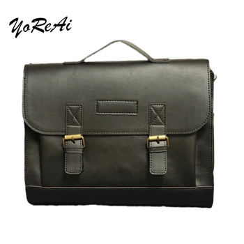 

YoReAi Original Design Men's Business Briefcase Classic Vintage Handbag Large Capacity Briefcase Retro Casual Shoulder Bags