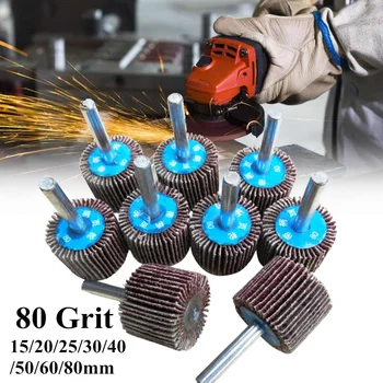 

15-80mm 80 Grit Shutter Grinding Wheel Head Impeller Sanding Flap Disc Abrasive Tool Grinding 6mm Shank For Drill Accessories