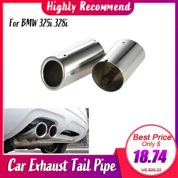 

Pair of Car Stainless Steel Exhaust Tail Pipes Muffler Tips for Golf Tiguan Passat Touran for BMW 325i 328i