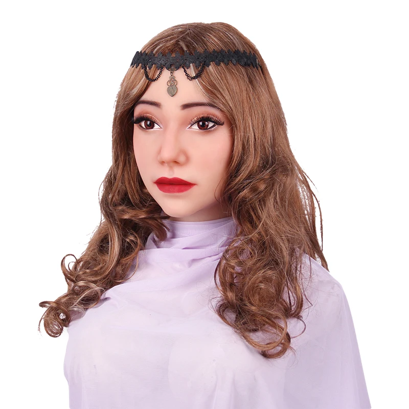 TRANSWEET Female Mask Halloween Headwear Crossdressers Halloween Silicone Realistic s Masquerade Mask