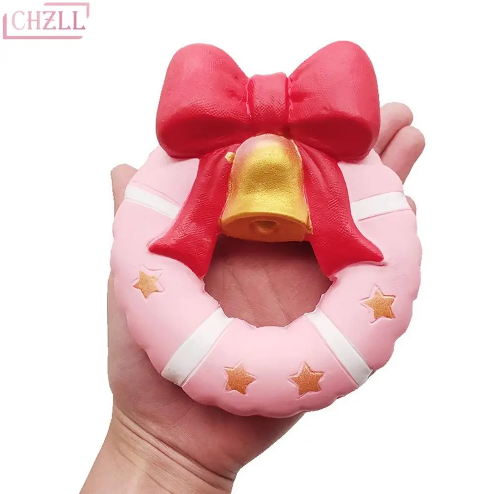 

CHZLL Soft Christmas Bell Squishy Donut Decor Happy Birthday Party Supplies 2019 Christmas Decor for Home Decompression Toy DIY