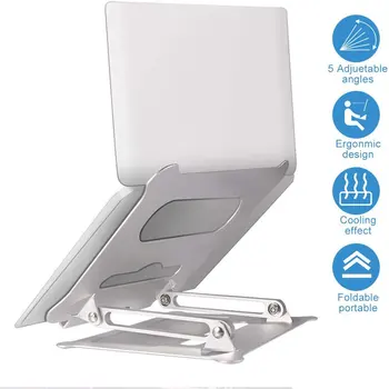

Adjustable Aluminum Laptop Stand Ergonomic Multi-Angle Desk Laptop Holder Computer Stand for Notebook