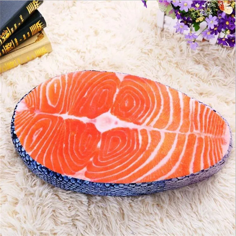 50cm Removable Salmon Plush Cushion Simulation Seat Cushion Decoration Cotton Pillow Cojines Decorativos Almofada 30AUG08