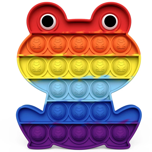 Rainbow Frog miękkie Pop Bubbles zabawki typu Fidget dla dzieci jego