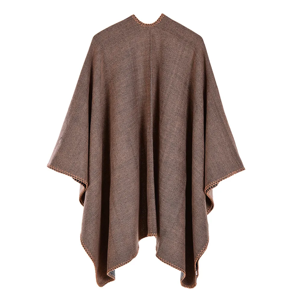 new ladies striped cashmere jacquard dyed imitation fluorescent shawl oversized thick large size cloak