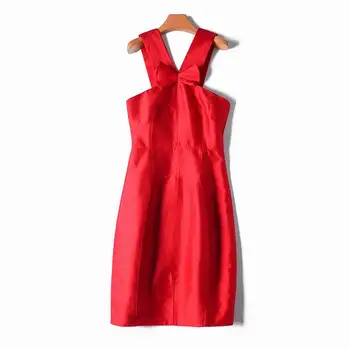 

50%Wool 28%Cotton 22%Silk Dress Women Natural Silk High Quality Elegant Party Dress Red Broken Size Limited Quantities