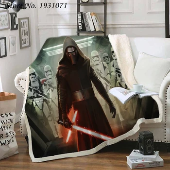 

Popular Movie Star Wars 3D Printed Fleece Blanket for Beds Thick Quilt Fashion Bedspread Sherpa Throw Blanket Adults Kids 13