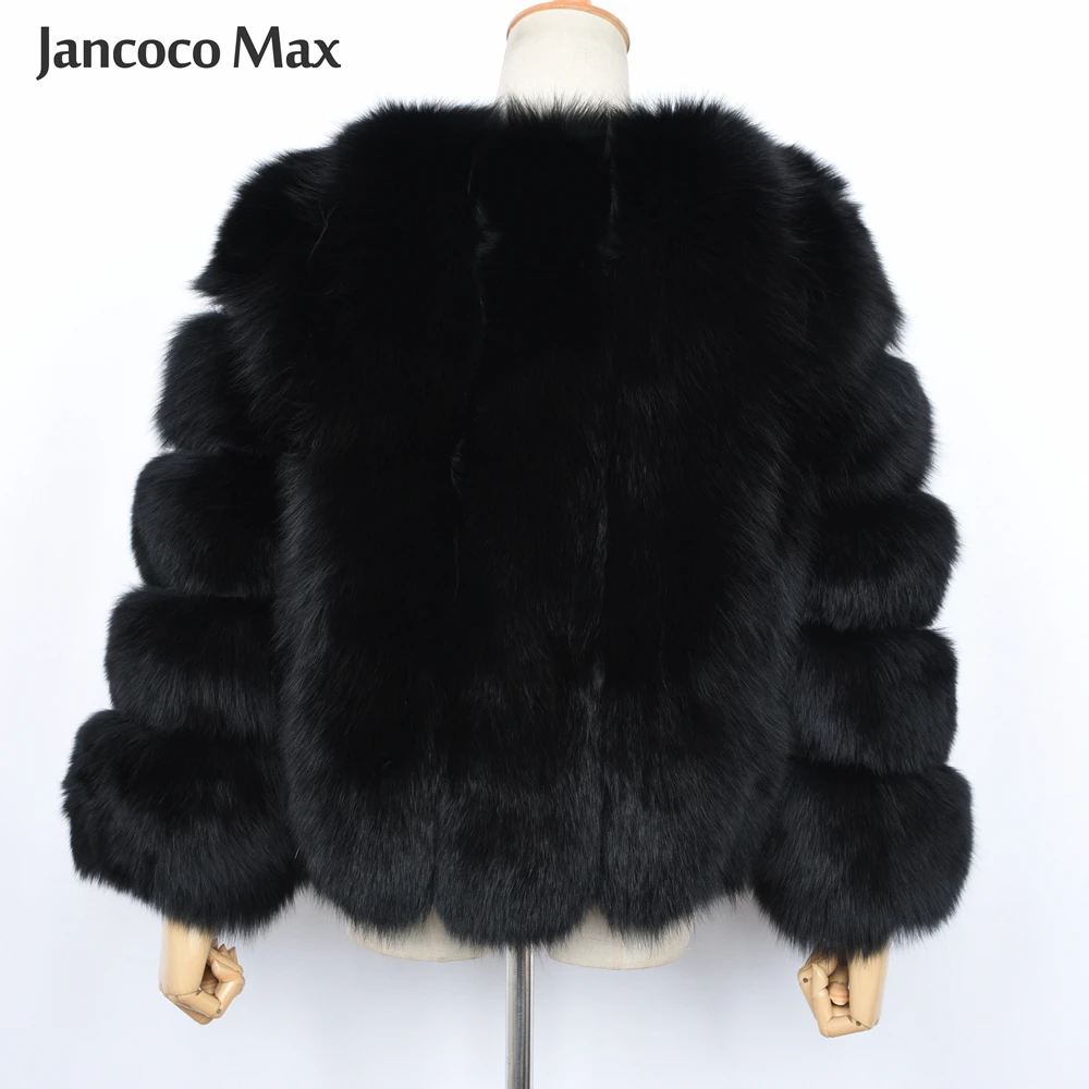 New Winter Women's Real Fur Coats Fluffy Warm High Quality Fox Fur Outerwear Lady Natural Fur Overcoat S7528
